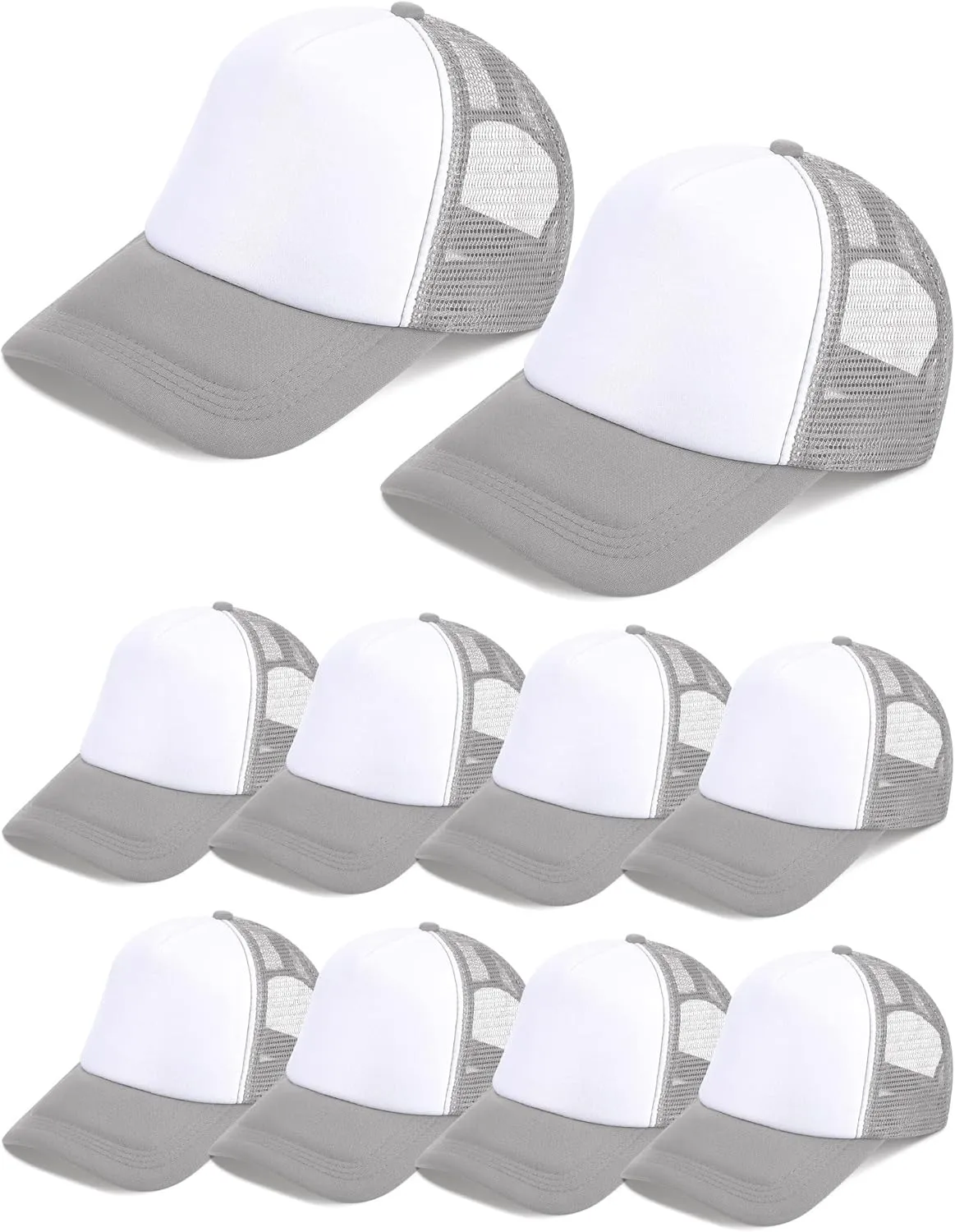 10 Pcs Sublimation Blank Trucker Hats Bulk Mesh Baseball Cap Polyester Mesh Trucker Hat for Men and Women