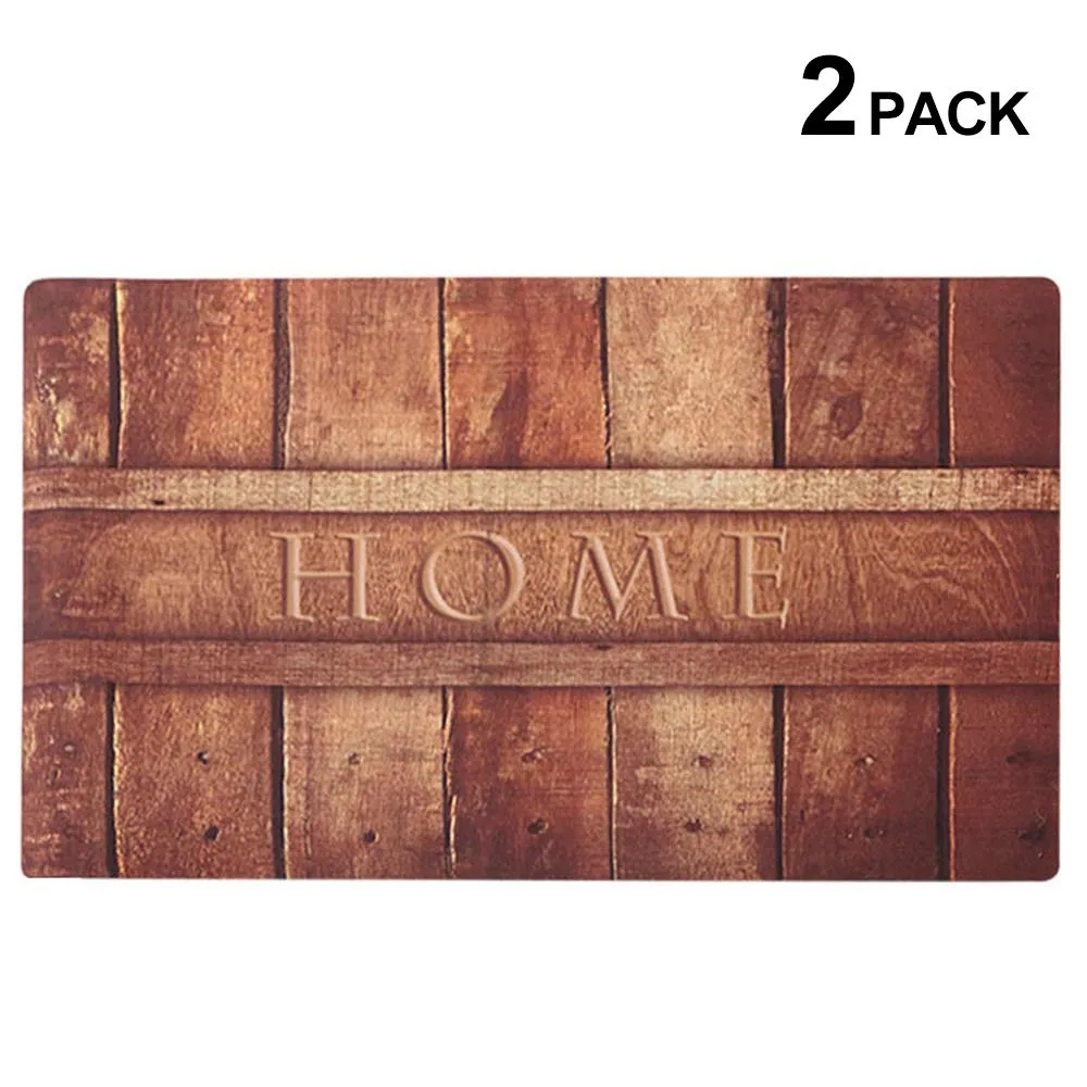 2 Pack Rubber Indoor Doormat Welcome Mat 30"X18" BG356