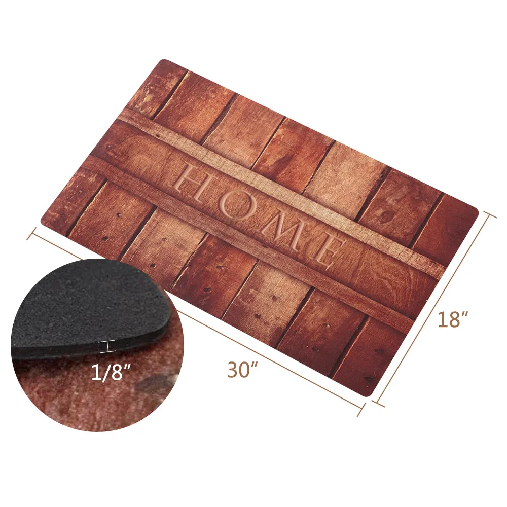 2 Pack Rubber Indoor Doormat Welcome Mat 30"X18" BG356