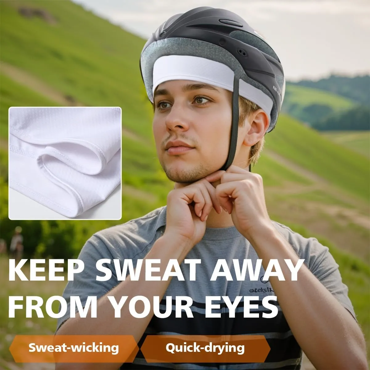 2 Pieces Skull Cap for Men Women Helmet Liner Cooling Hat Beanie Breathable Running Cycling Hat