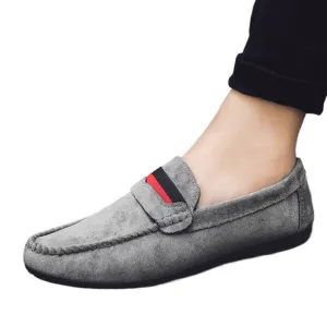 2024 new wedding groom shoes gray Korean version of trendy shoes business work leather surface loafu beanie shoes dress British