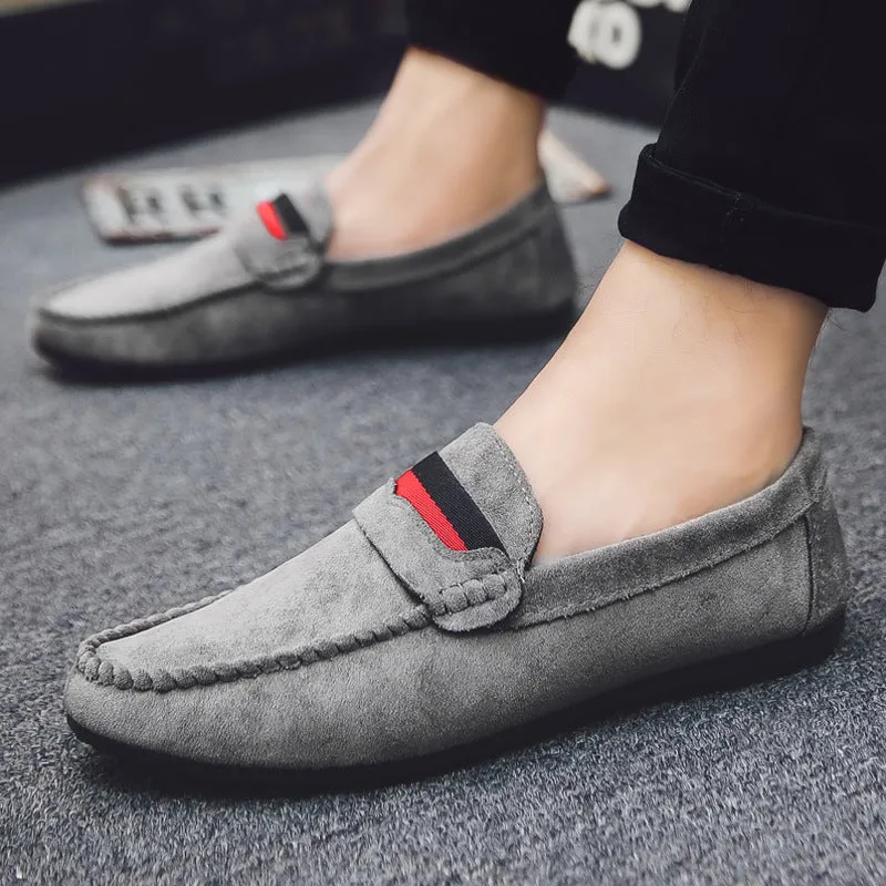 2024 new wedding groom shoes gray Korean version of trendy shoes business work leather surface loafu beanie shoes dress British
