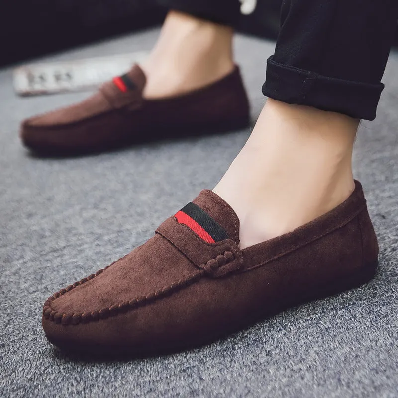 2024 new wedding groom shoes gray Korean version of trendy shoes business work leather surface loafu beanie shoes dress British