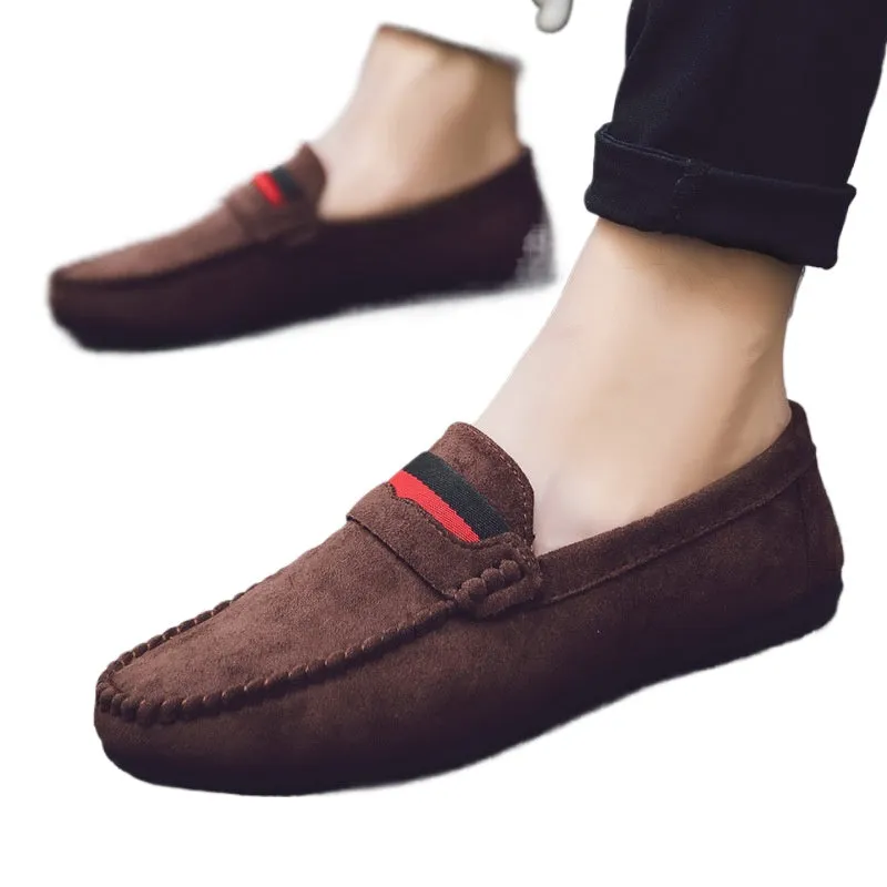 2024 new wedding groom shoes gray Korean version of trendy shoes business work leather surface loafu beanie shoes dress British