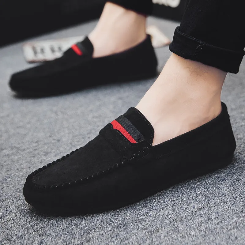 2024 new wedding groom shoes gray Korean version of trendy shoes business work leather surface loafu beanie shoes dress British