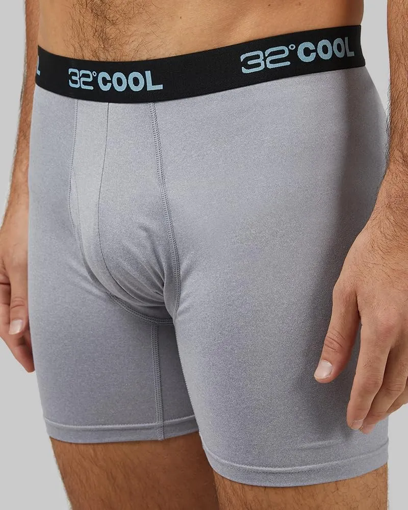 32 Degrees COOL Mens 4-PACK Quick Dry Performance Boxer Brief With Comfort Elastic Waistband