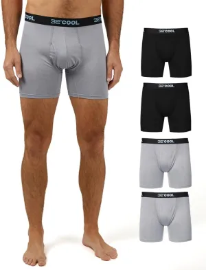 32 Degrees COOL Mens 4-PACK Quick Dry Performance Boxer Brief With Comfort Elastic Waistband