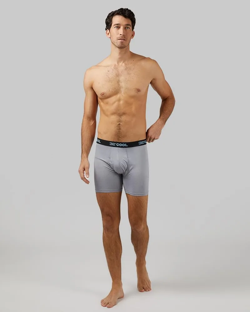 32 Degrees COOL Mens 4-PACK Quick Dry Performance Boxer Brief With Comfort Elastic Waistband