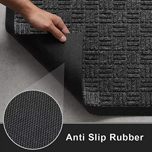 Amagabeli 2 Pack Large Outdoor Door Mats Rubber Shoes Scraper 36" x 61.5"for Front Door Entrance Outside Doormat Patio Rug Dirt Debris Mud Trapper Waterproof Out Door Mat Low Profile Washable Carpet ET130