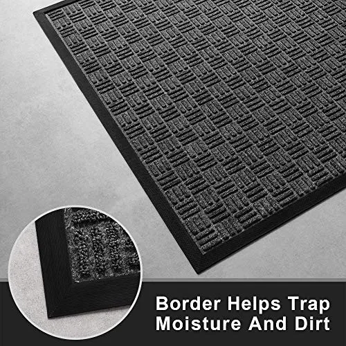 Amagabeli 2 Pack Large Outdoor Door Mats Rubber Shoes Scraper 36" x 61.5"for Front Door Entrance Outside Doormat Patio Rug Dirt Debris Mud Trapper Waterproof Out Door Mat Low Profile Washable Carpet ET130