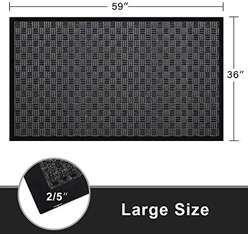Amagabeli 2 Pack Large Outdoor Door Mats Rubber Shoes Scraper 36" x 61.5"for Front Door Entrance Outside Doormat Patio Rug Dirt Debris Mud Trapper Waterproof Out Door Mat Low Profile Washable Carpet ET130