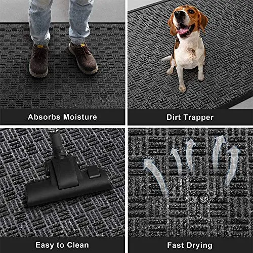 Amagabeli 2 Pack Large Outdoor Door Mats Rubber Shoes Scraper 36" x 61.5"for Front Door Entrance Outside Doormat Patio Rug Dirt Debris Mud Trapper Waterproof Out Door Mat Low Profile Washable Carpet ET130