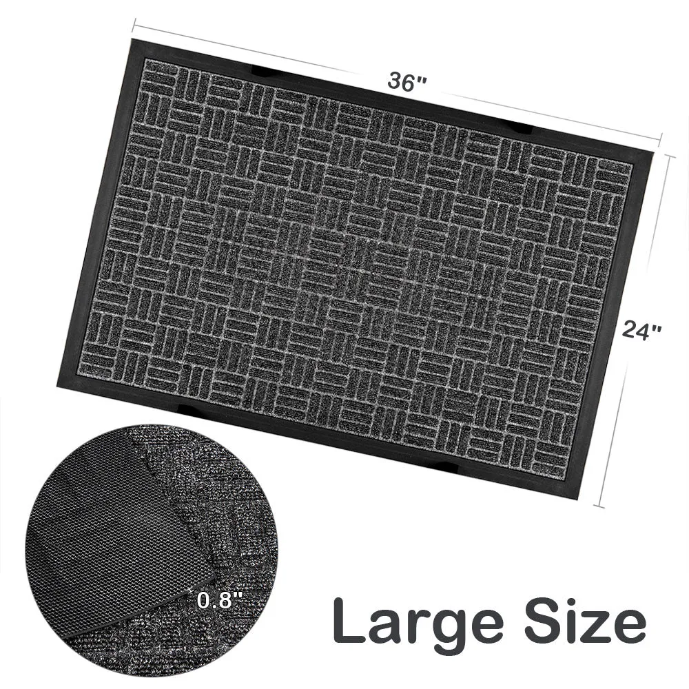 Amagabeli Large Outdoor Doormat Rubber Shoes Scraper 24" x 36" rug013
