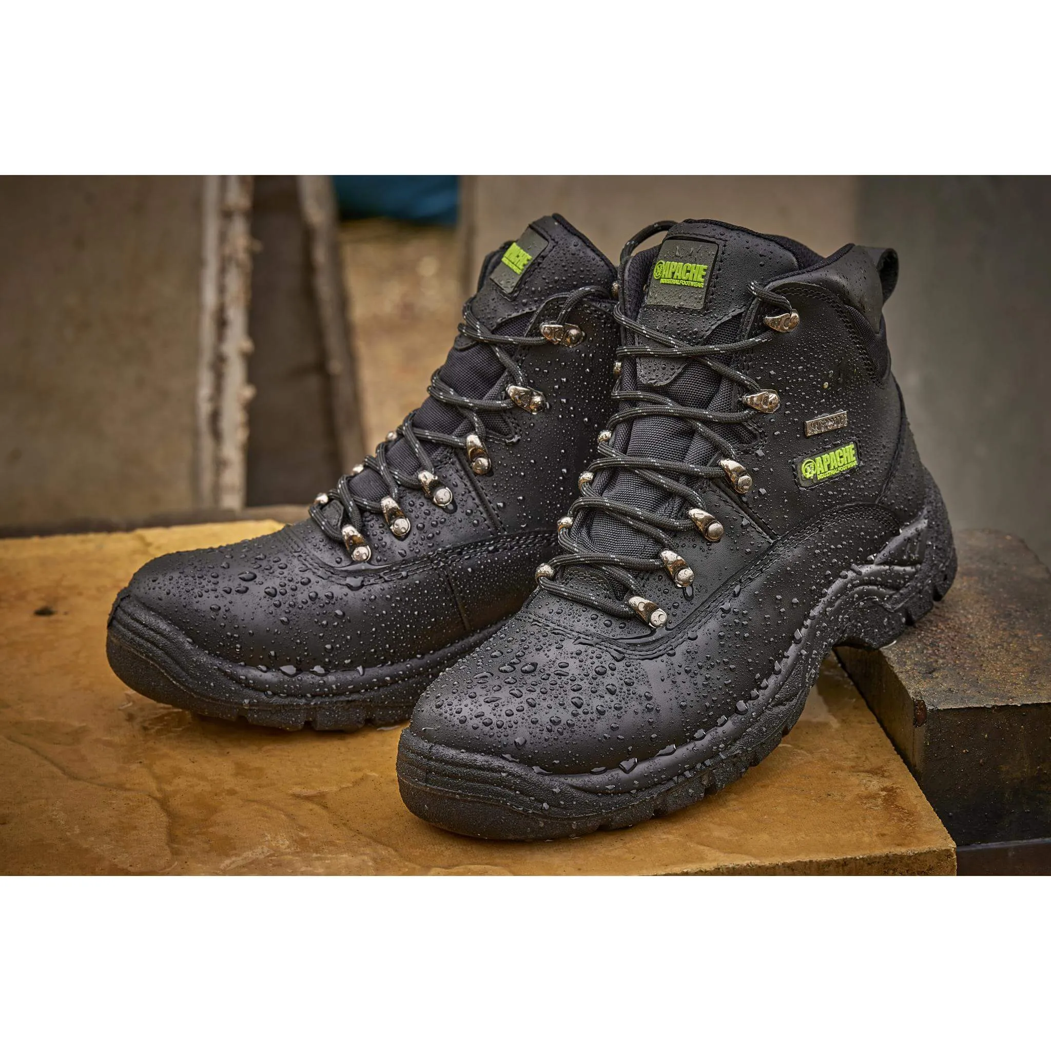 Apache SS812SM Black Waterproof Safety Hiker Boots