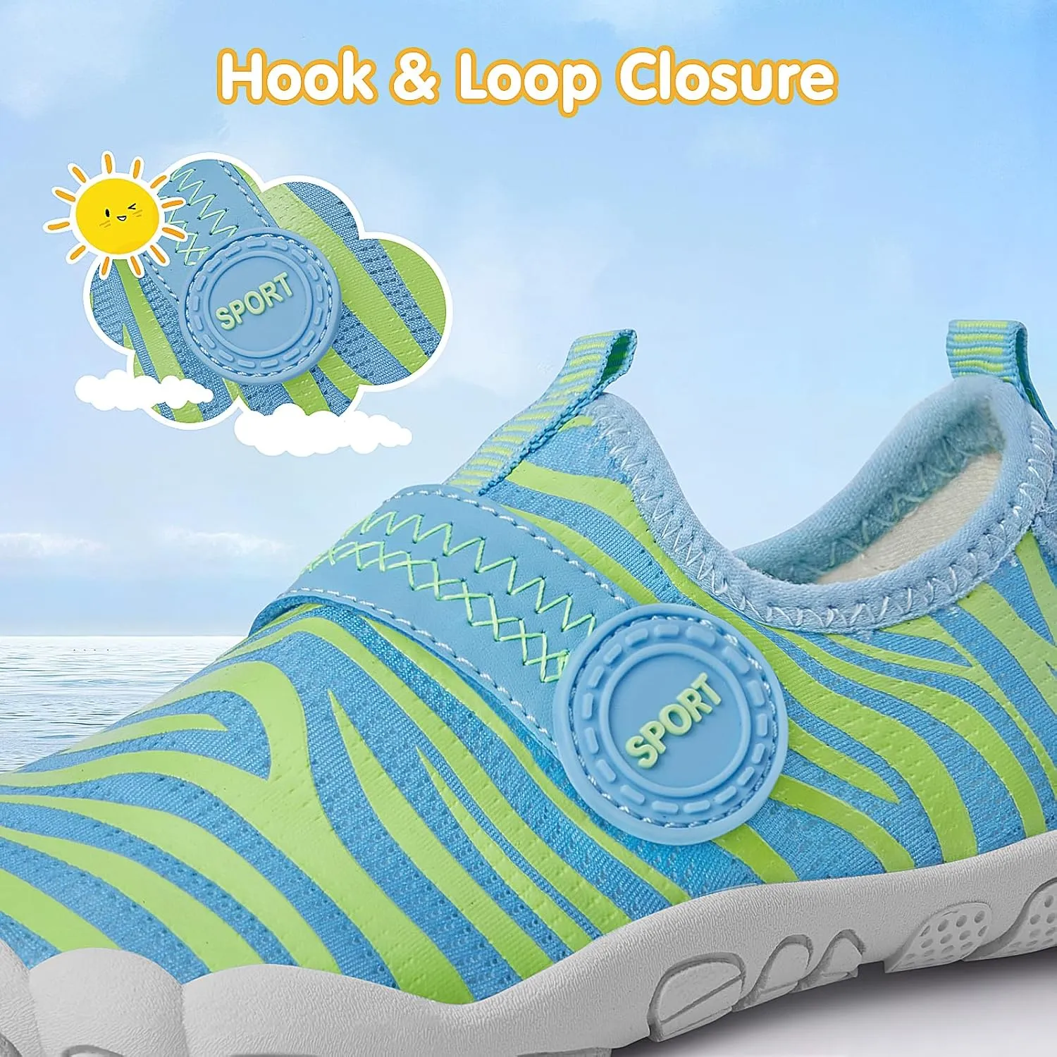 ATHMILE Kids Water Shoes Boys Girls Water Shoes Quick Dry Barefoot Beach Sports Swim Pool Summer Shoes(Little Kid/Big Kid)