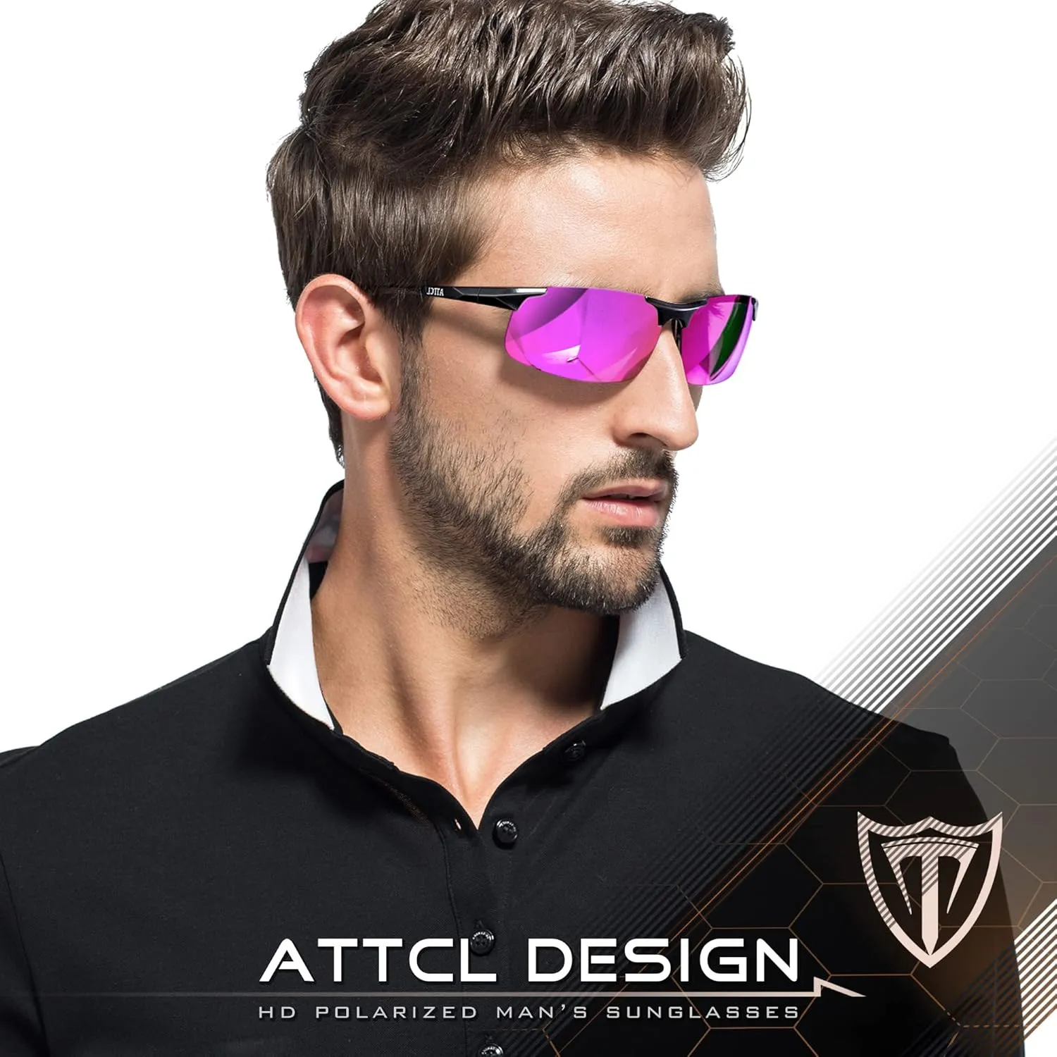 ATTCL Men's Fashion Driving Polarized Sunglasses for Men - Al-Mg metal Ultralight Frame