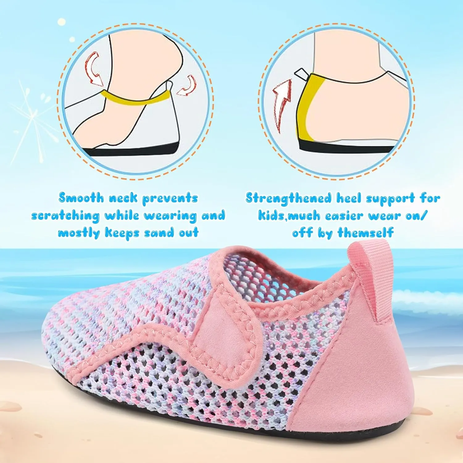 Besroad Kids Water Shoes Girls Boys Quick Dry Aqua Socks Barefoot Non Slip Beach Swim Surf Shoes