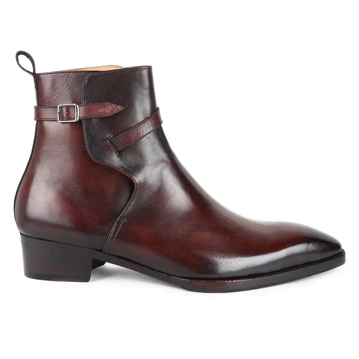 Brown Mirror Glossed Patina Jodhpur Boots