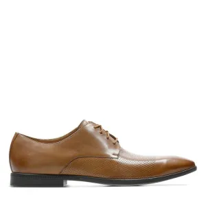 Clarks Bampton Cap Leather Shoe - Tan