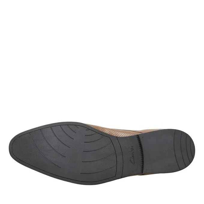 Clarks Bampton Cap Leather Shoe - Tan