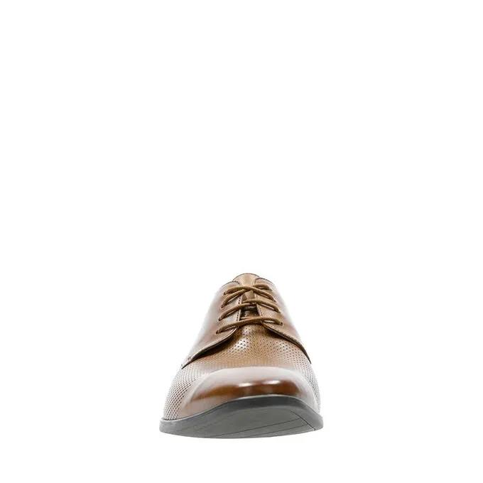 Clarks Bampton Cap Leather Shoe - Tan