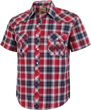 COEVALS CLUB Men's Western Plaid Pearl Snap Buttons Two Pocket Casual Short Sleeve Shirts