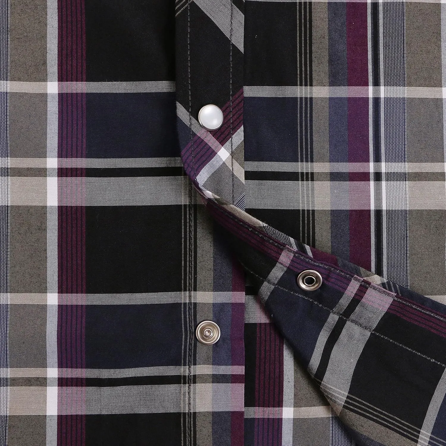 COEVALS CLUB Men's Western Plaid Pearl Snap Buttons Two Pocket Casual Short Sleeve Shirts