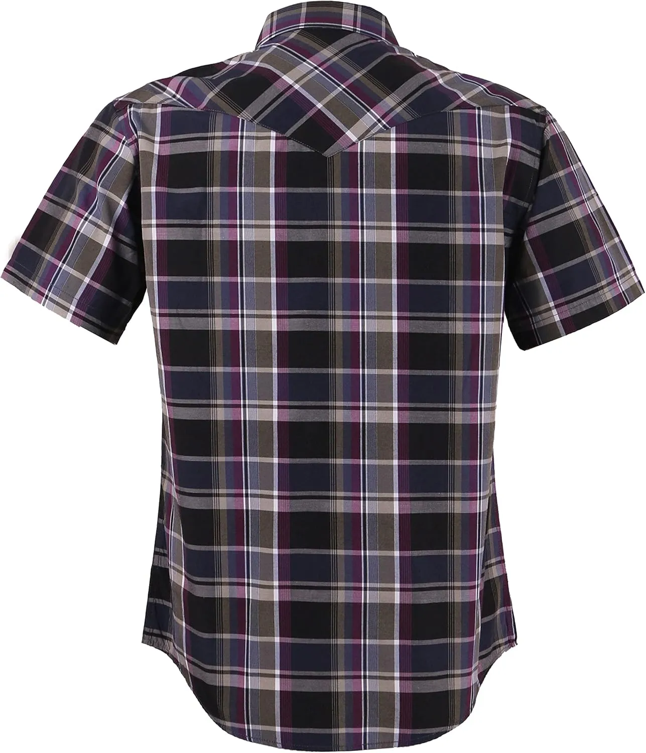 COEVALS CLUB Men's Western Plaid Pearl Snap Buttons Two Pocket Casual Short Sleeve Shirts