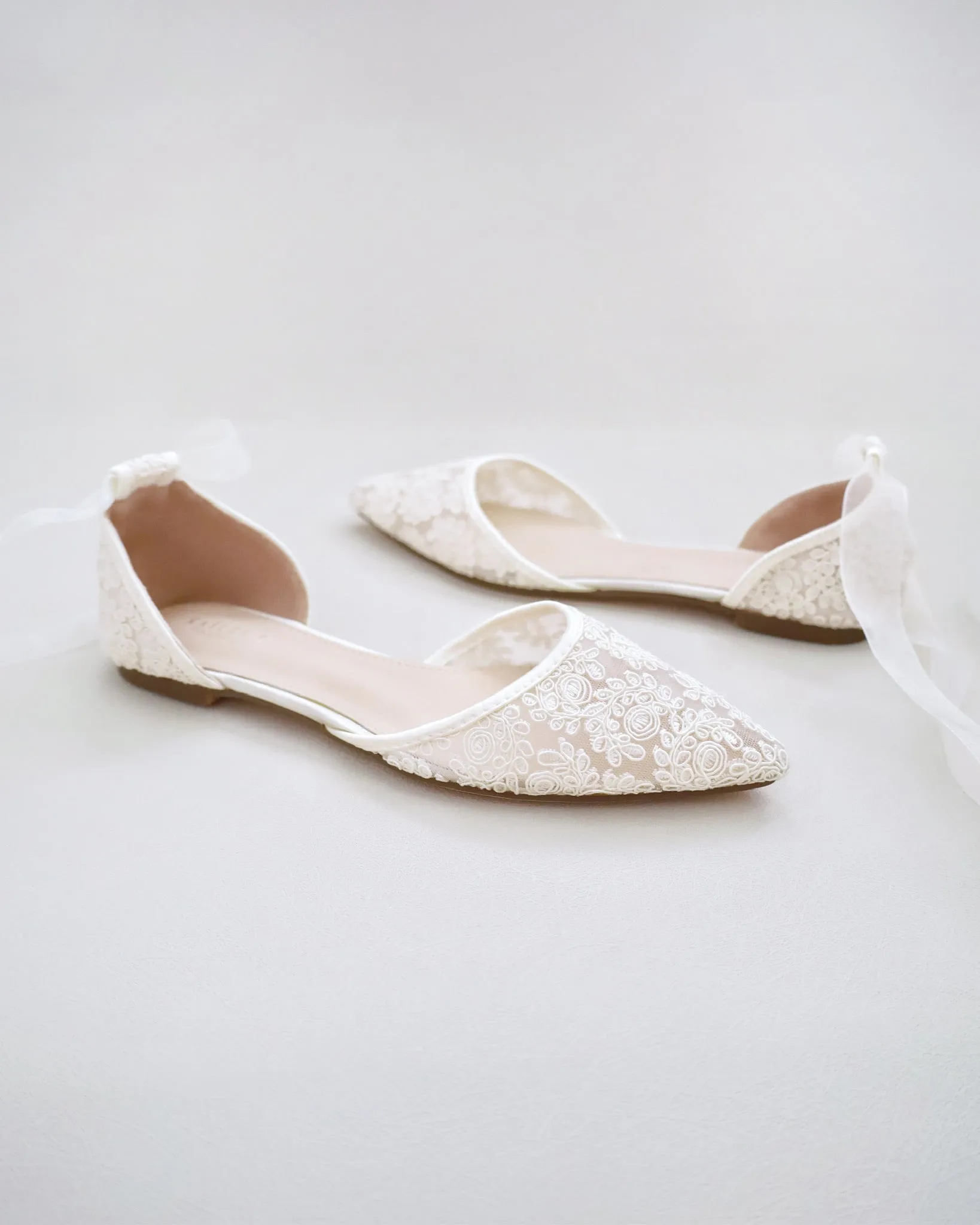 Crochet Lace Pointy Toe with Ballerina Lace Up
