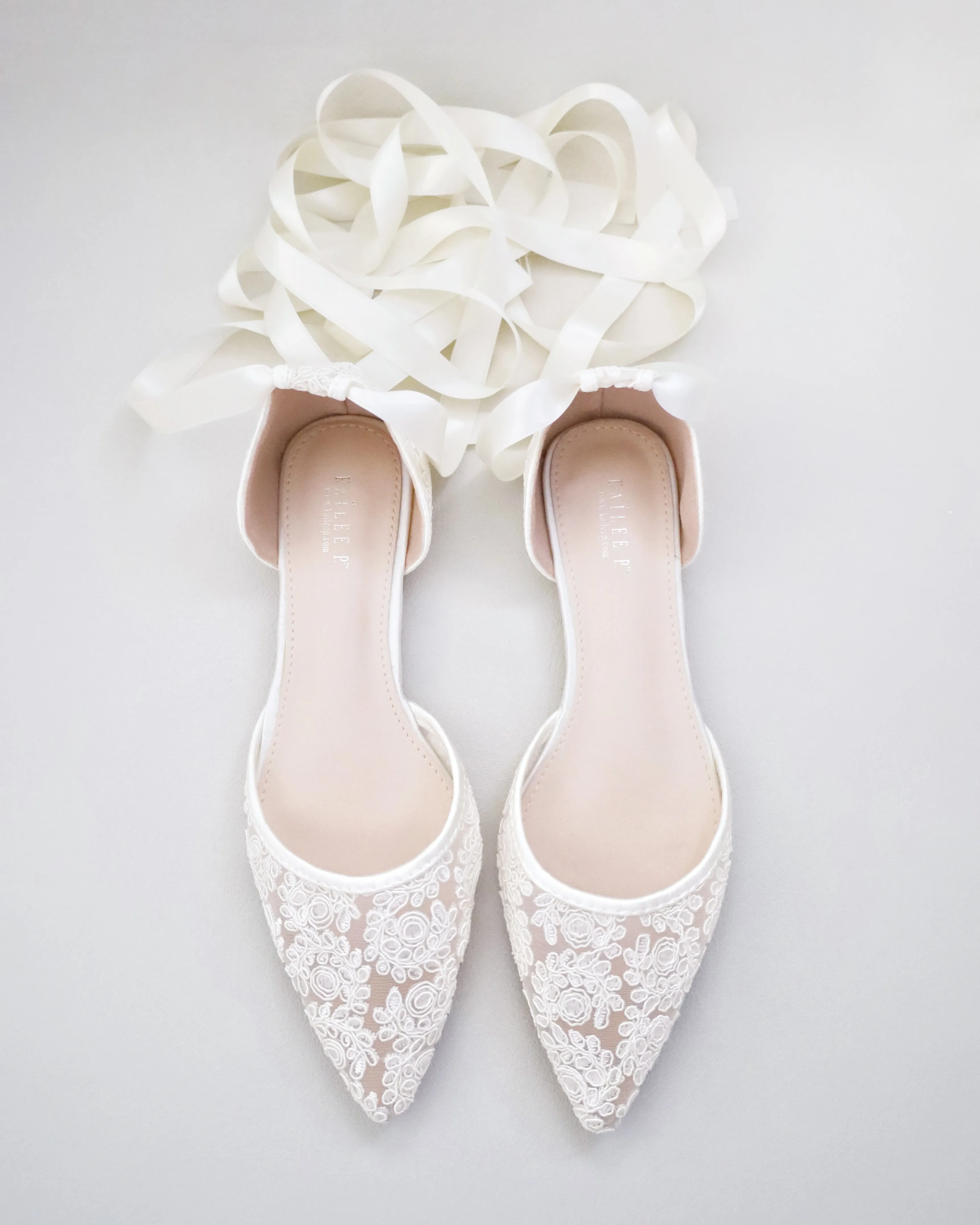 Crochet Lace Pointy Toe with Ballerina Lace Up
