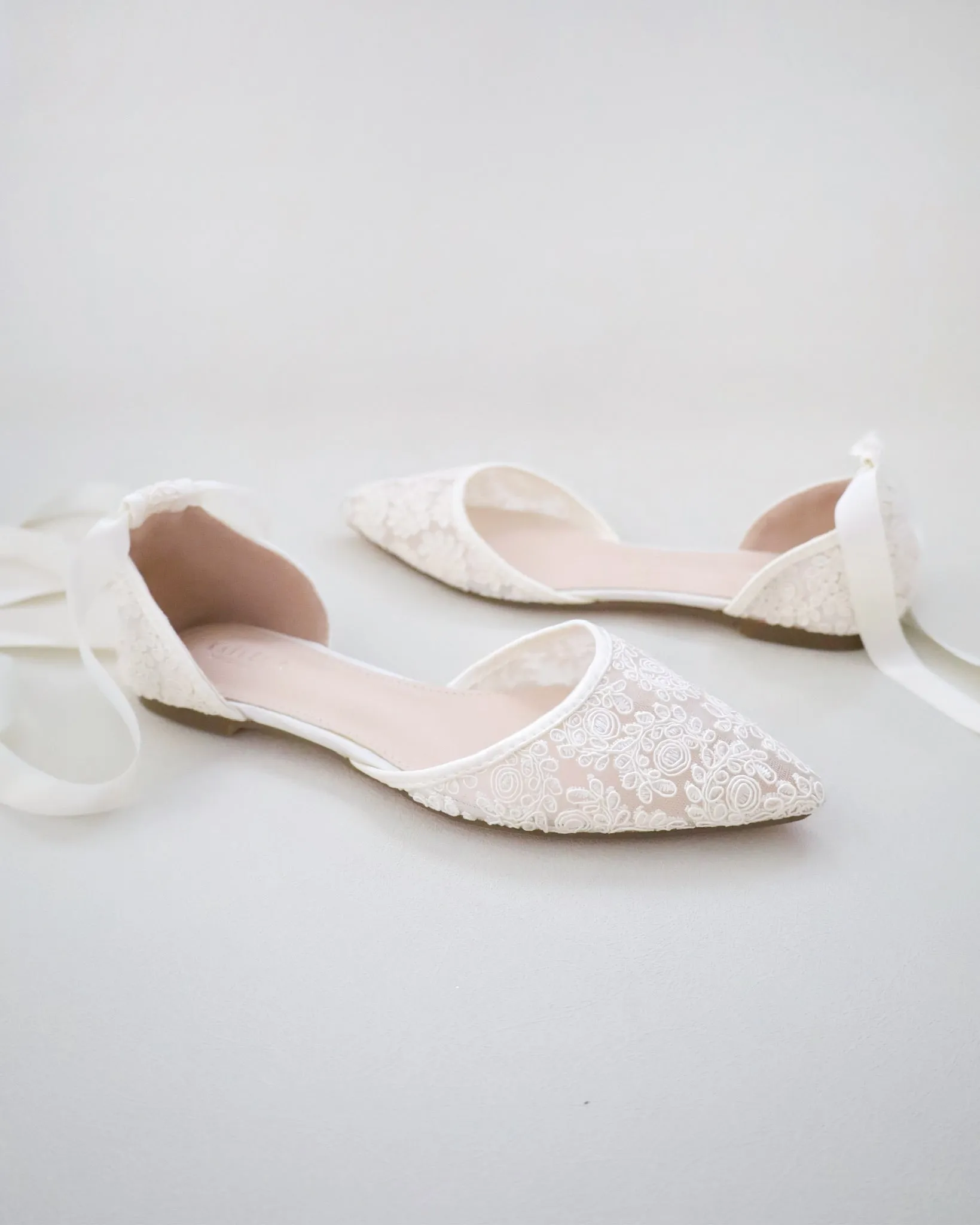Crochet Lace Pointy Toe with Ballerina Lace Up
