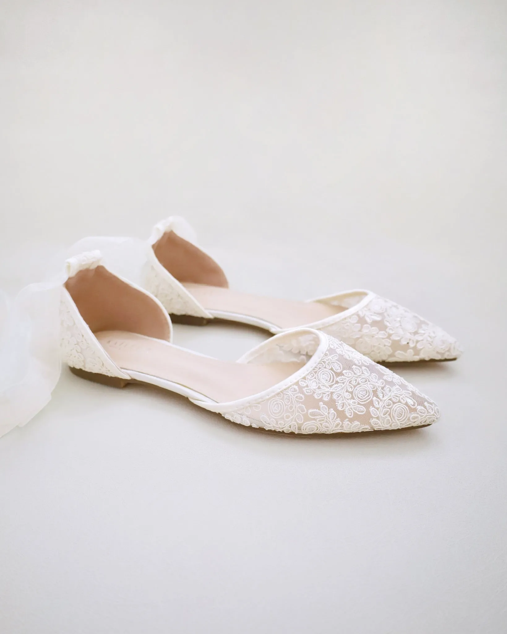 Crochet Lace Pointy Toe with Ballerina Lace Up