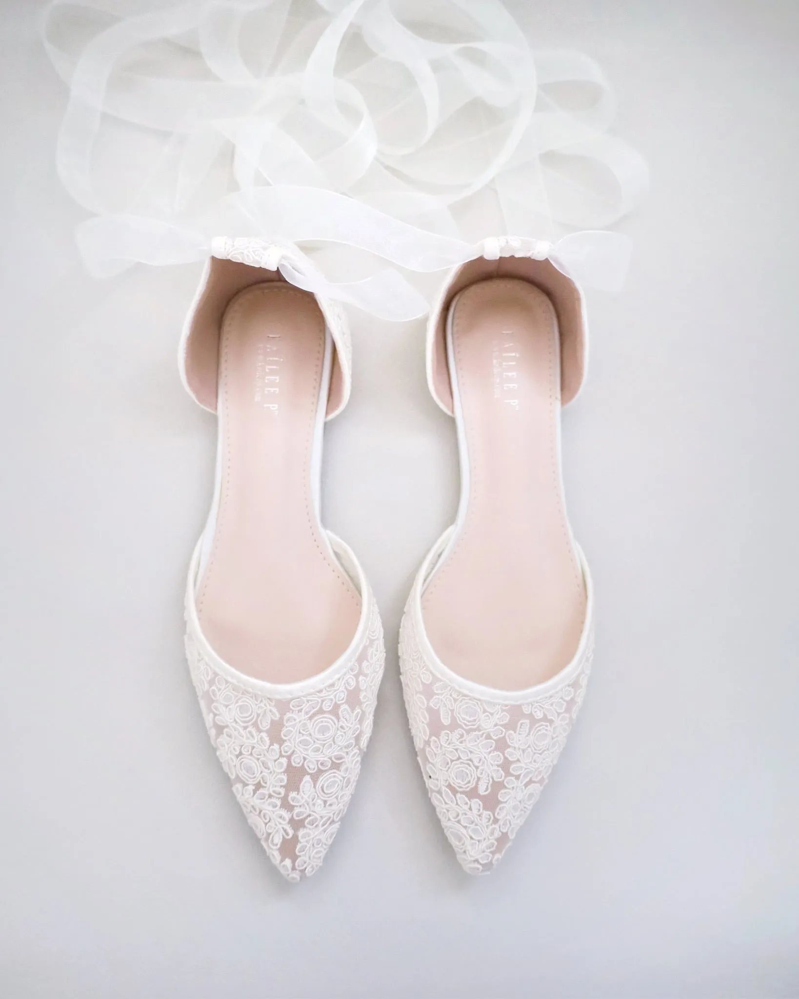 Crochet Lace Pointy Toe with Ballerina Lace Up