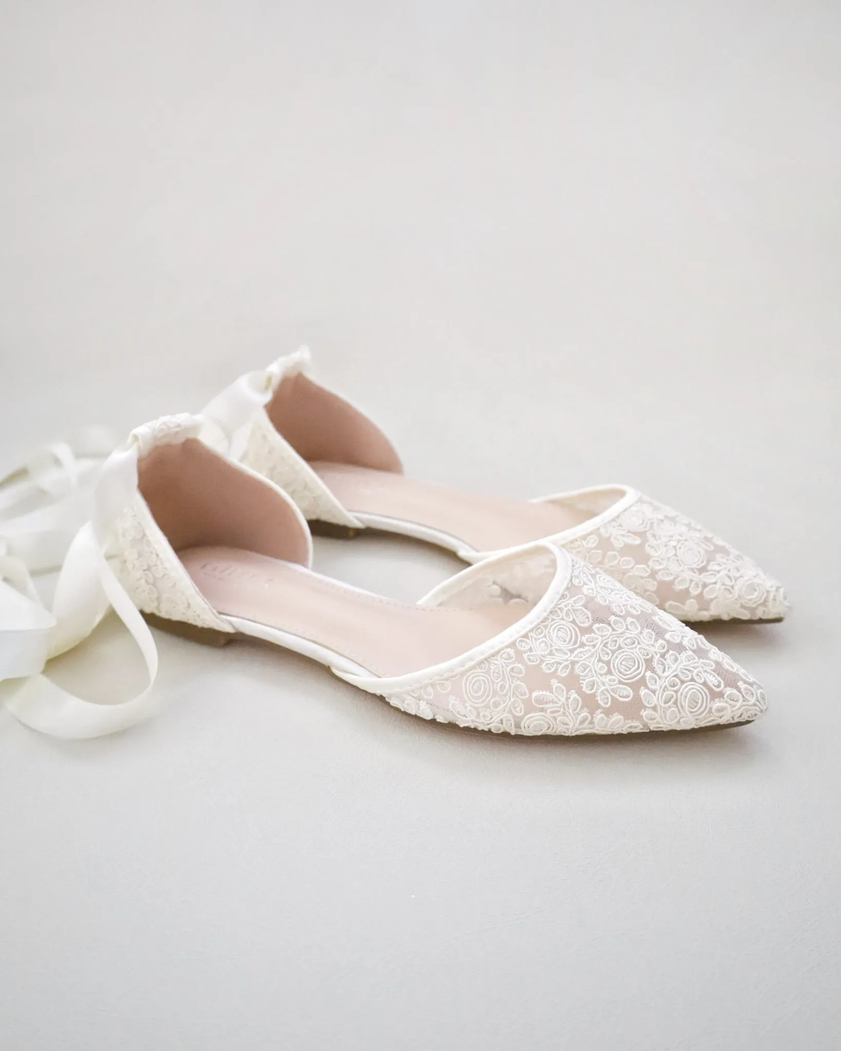 Crochet Lace Pointy Toe with Ballerina Lace Up