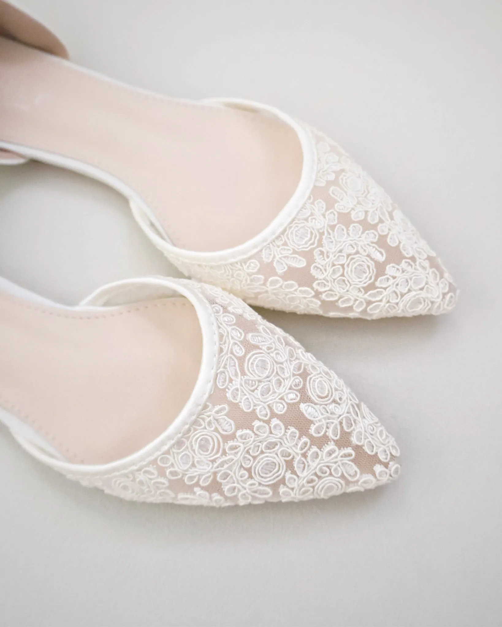 Crochet Lace Pointy Toe with Ballerina Lace Up