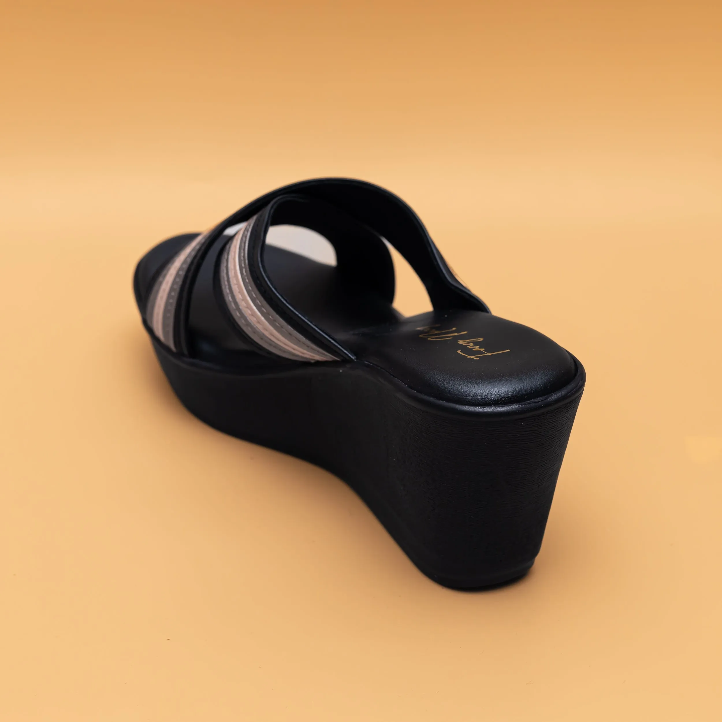 Cross Strap Wedges - Black