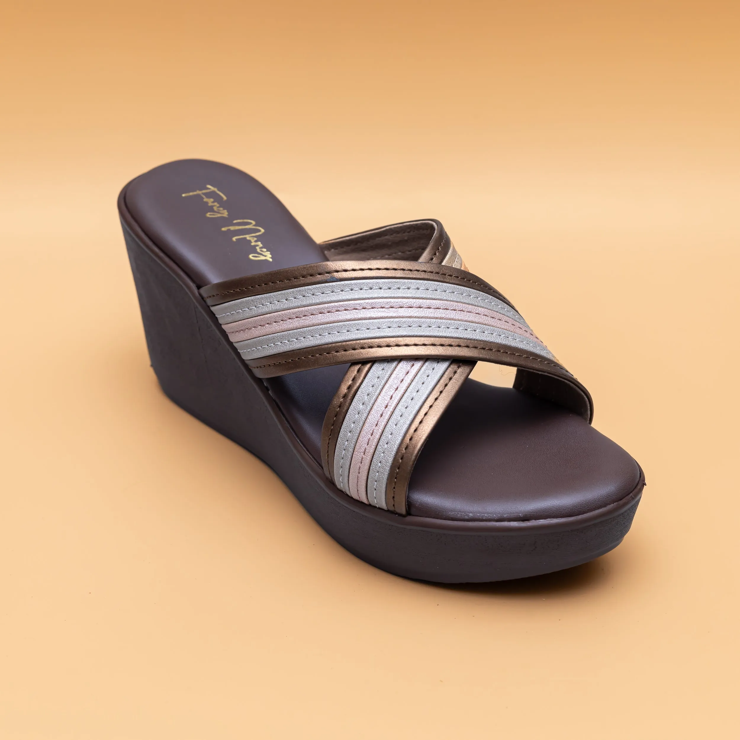 Cross Strap Wedges - Copper