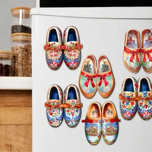 Danish Shoes Decorative Wooden Magnets Set of 6 by G. Debrekht - Love Family Decor - 8090073G-S6