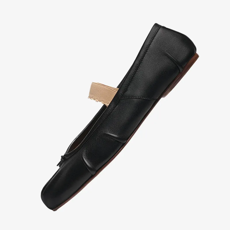 Distressed Leather Tabi Ballerinas