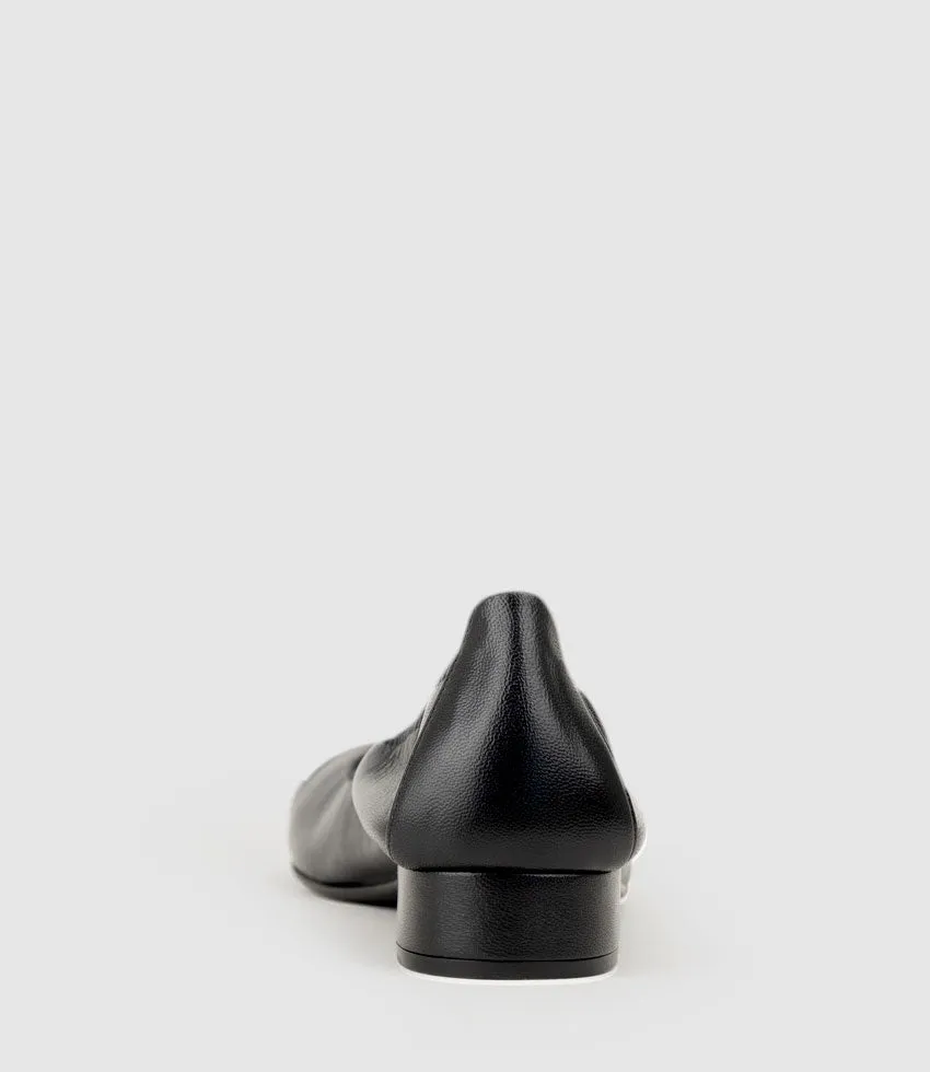 ELSIE Cap Toe Elastic Throat Ballet in Black