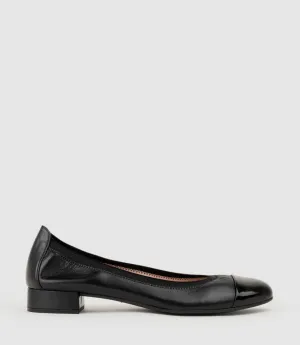 ELSIE Cap Toe Elastic Throat Ballet in Black