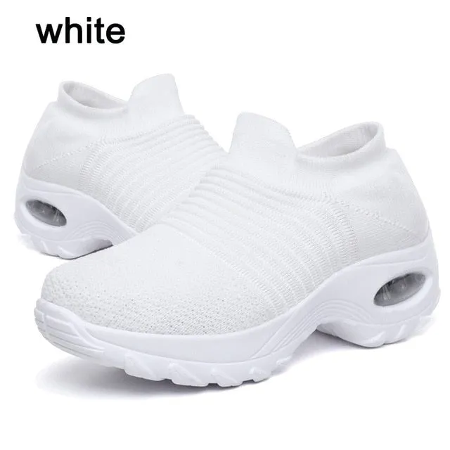 Fashion Women Lightweight Sneakers Running Shoes Outdoor Sports Shoes Breathable Mesh Comfort Running Shoes Air Cushion Lace Up