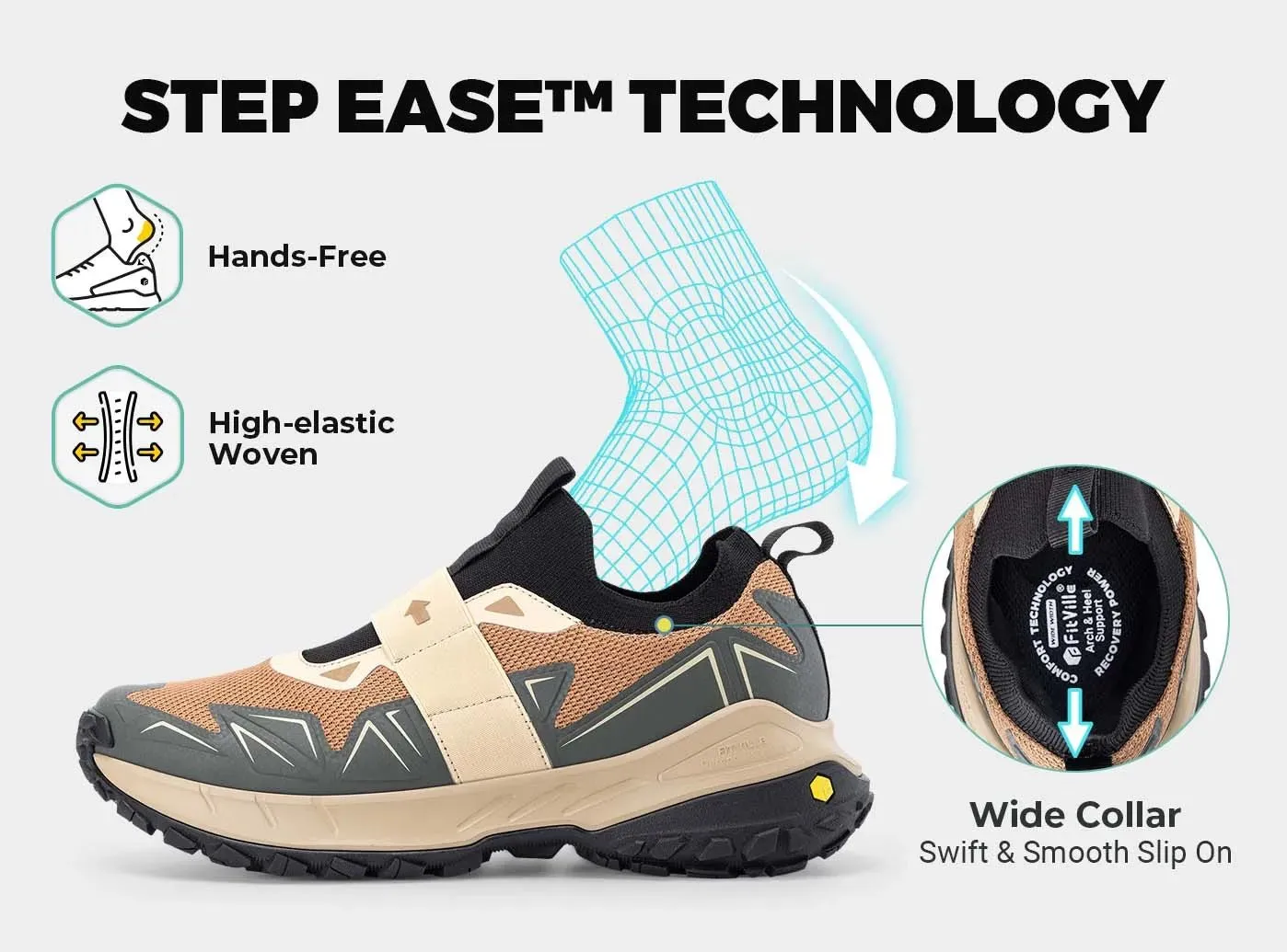 FitVille Men's Low-Top LugMax Hiking Shoes V4