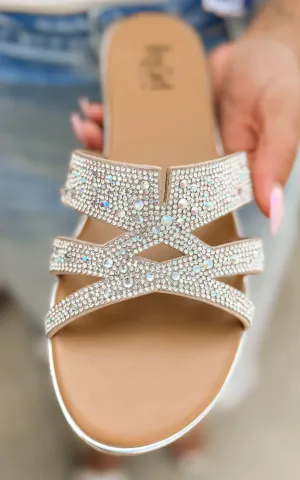 Flair Clear Rhinestone Sandals | Corky - Final Sale