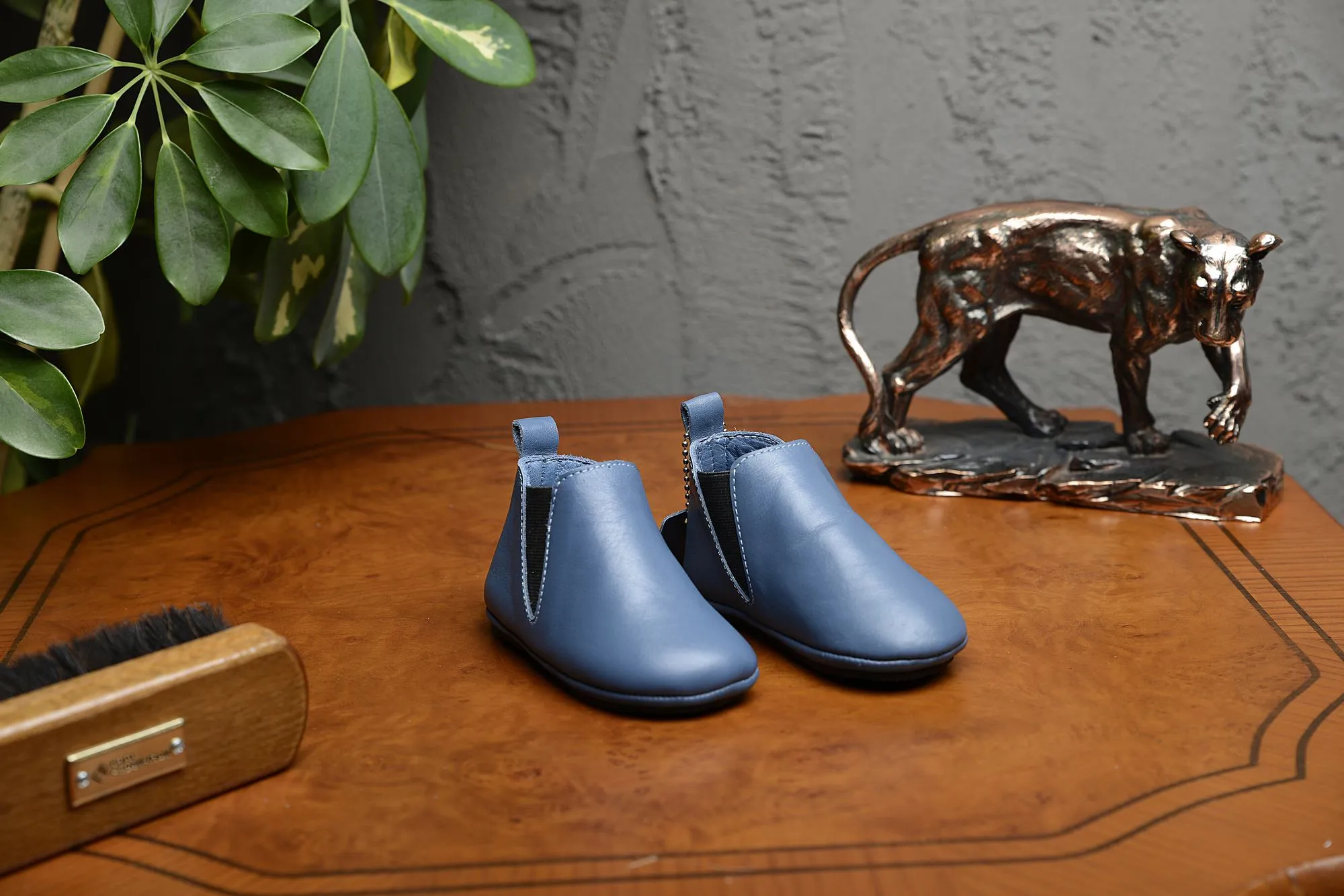 FOOT FEDERATION BABIES' LEATHER SHOE BLUE