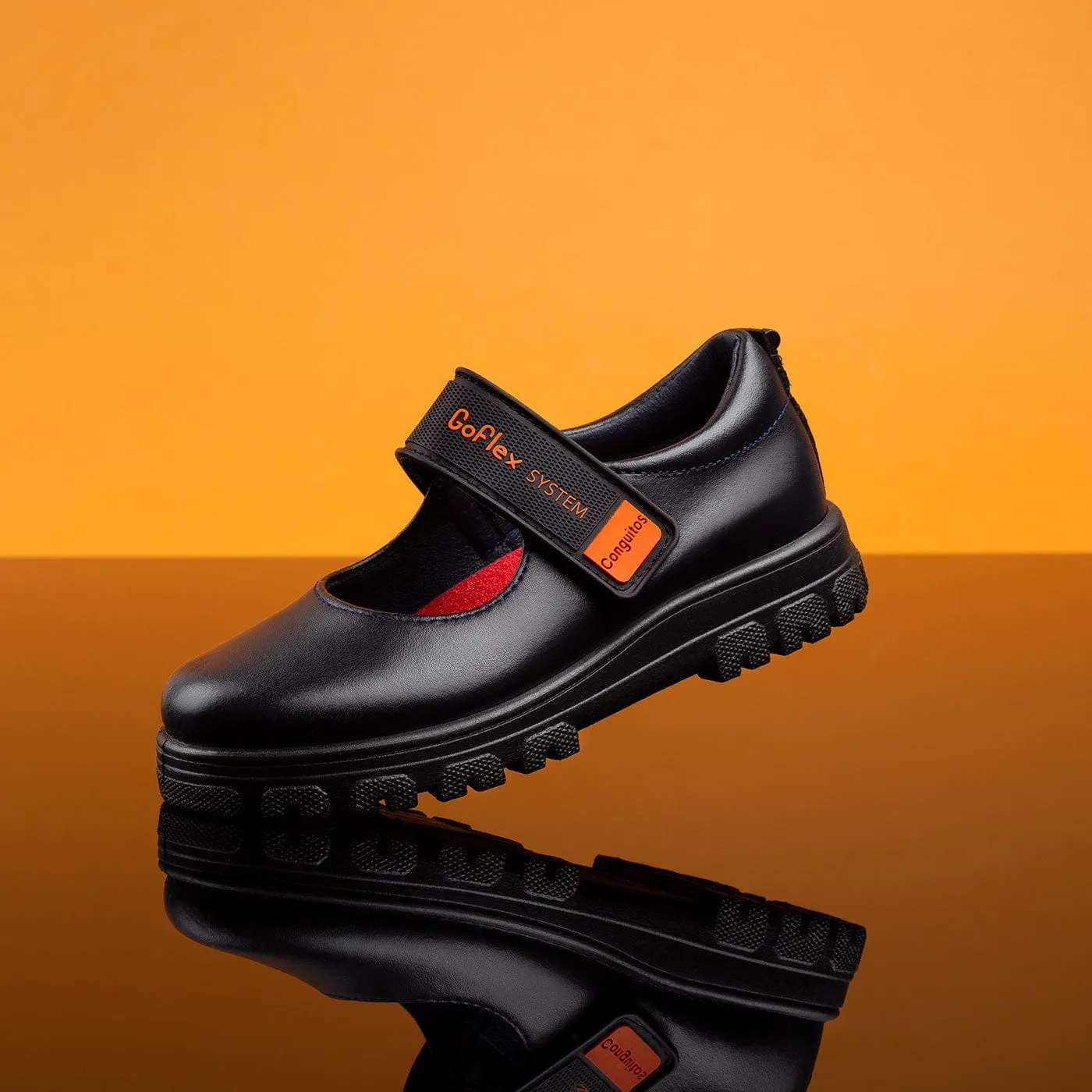 Girl's Navy GoFlex System School Shoes