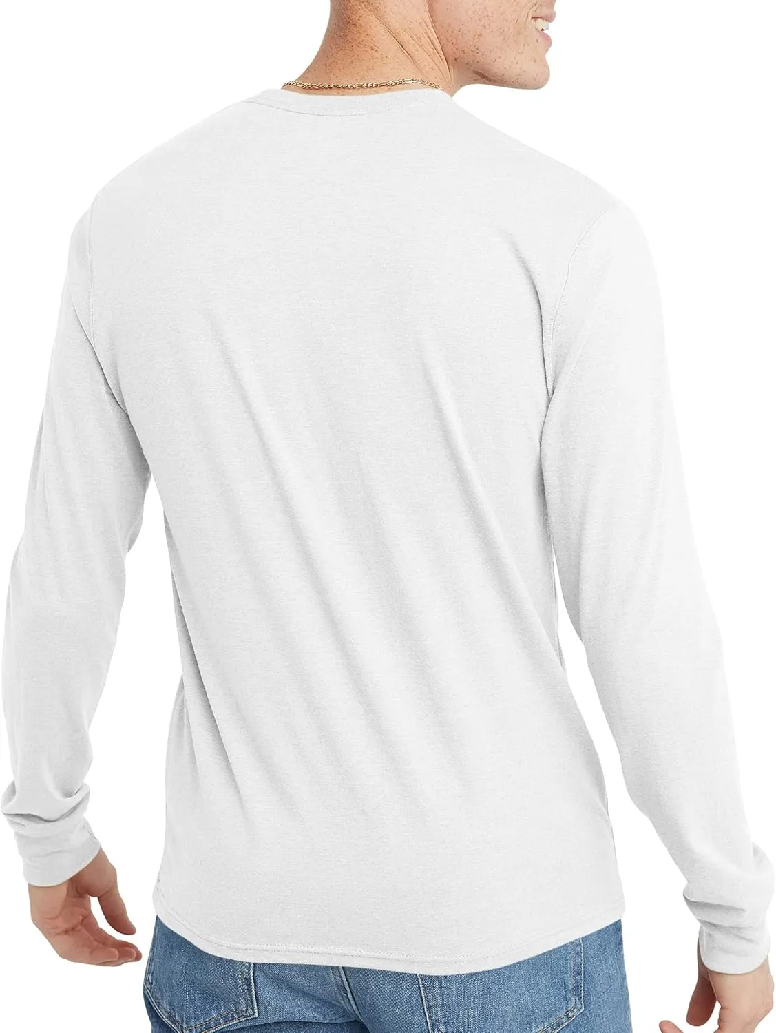 Hanes Men's Originals Long Sleeve T-Shirt, Lightweight Tri-Blend Jersey Tee for Men, Available in Tall