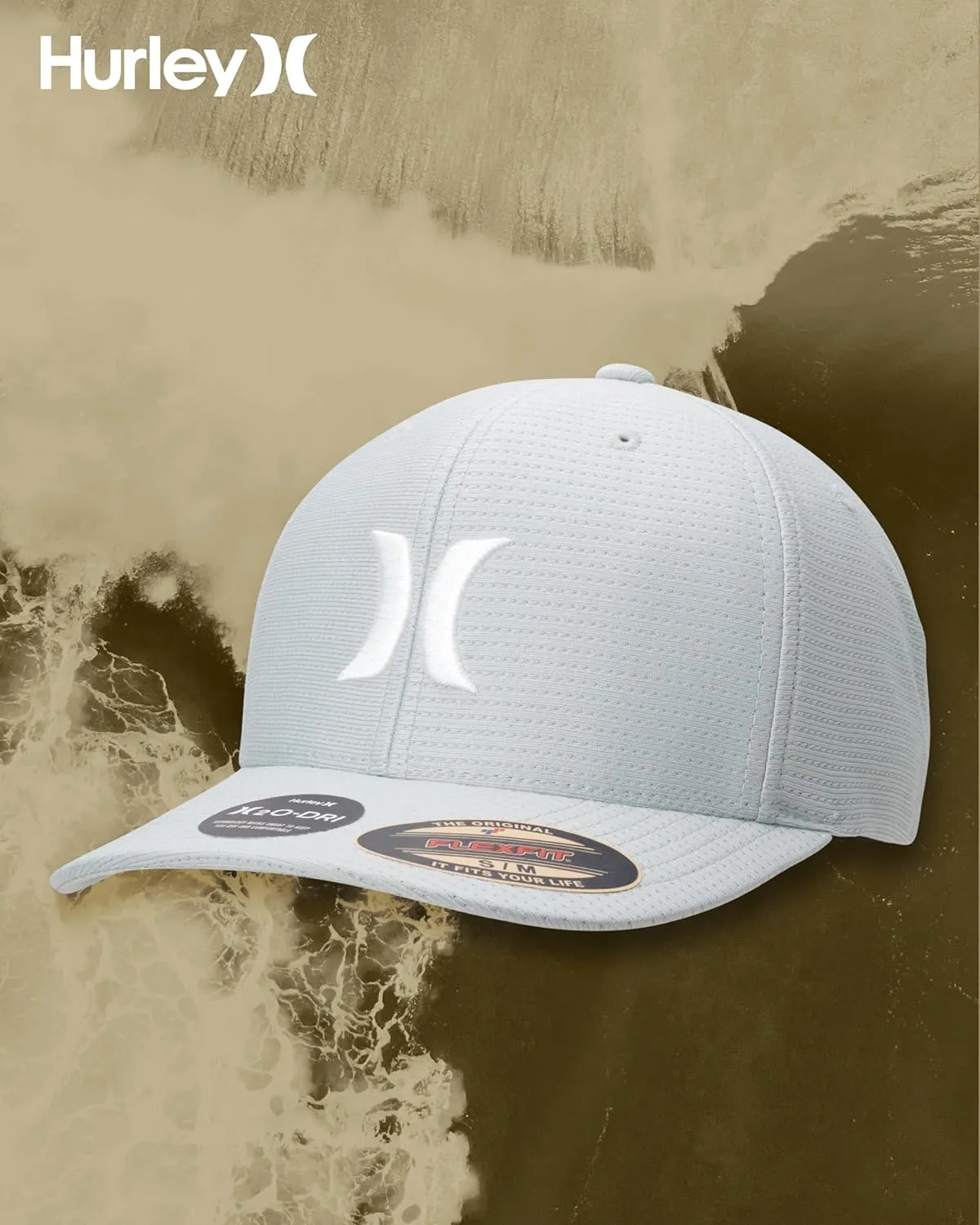 Hurley Men's Baseball Cap ?C Lightweight Curved Bill H2O Dri Fitted Caps for Men