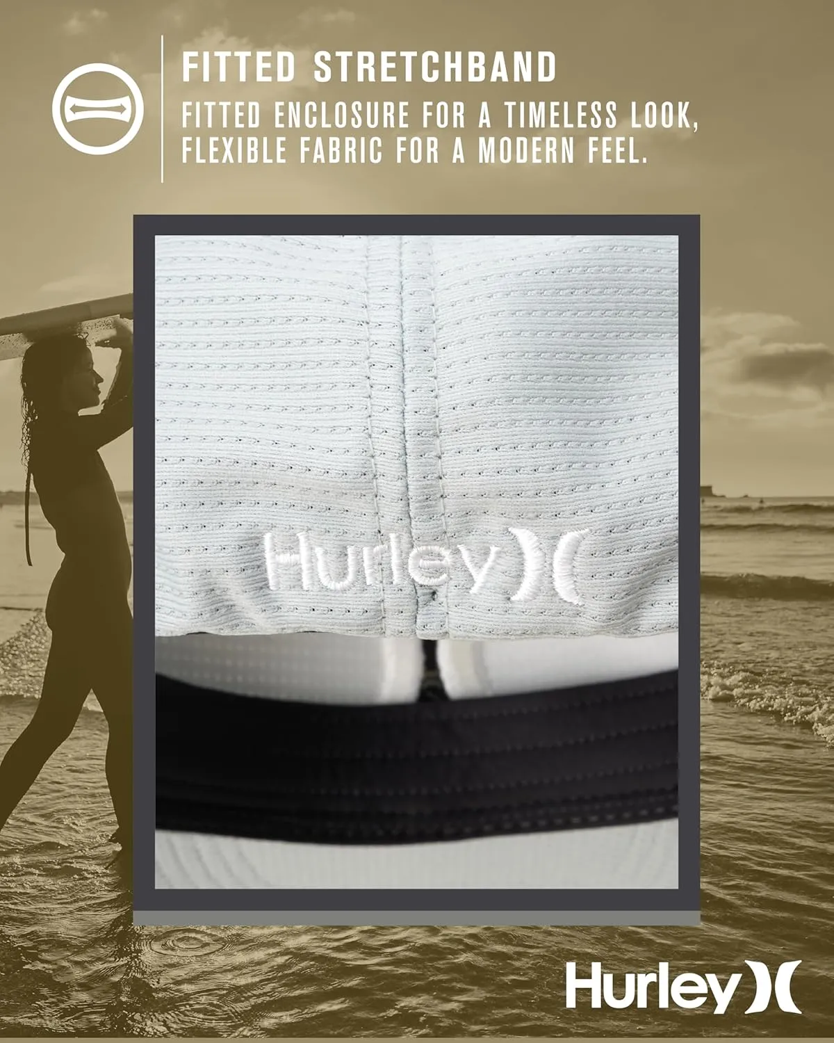Hurley Men's Baseball Cap ?C Lightweight Curved Bill H2O Dri Fitted Caps for Men