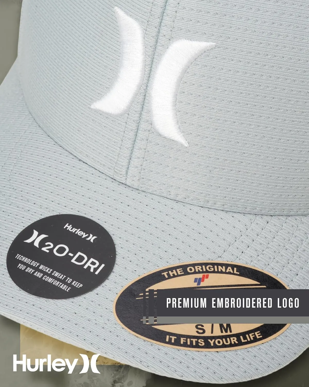 Hurley Men's Baseball Cap ?C Lightweight Curved Bill H2O Dri Fitted Caps for Men